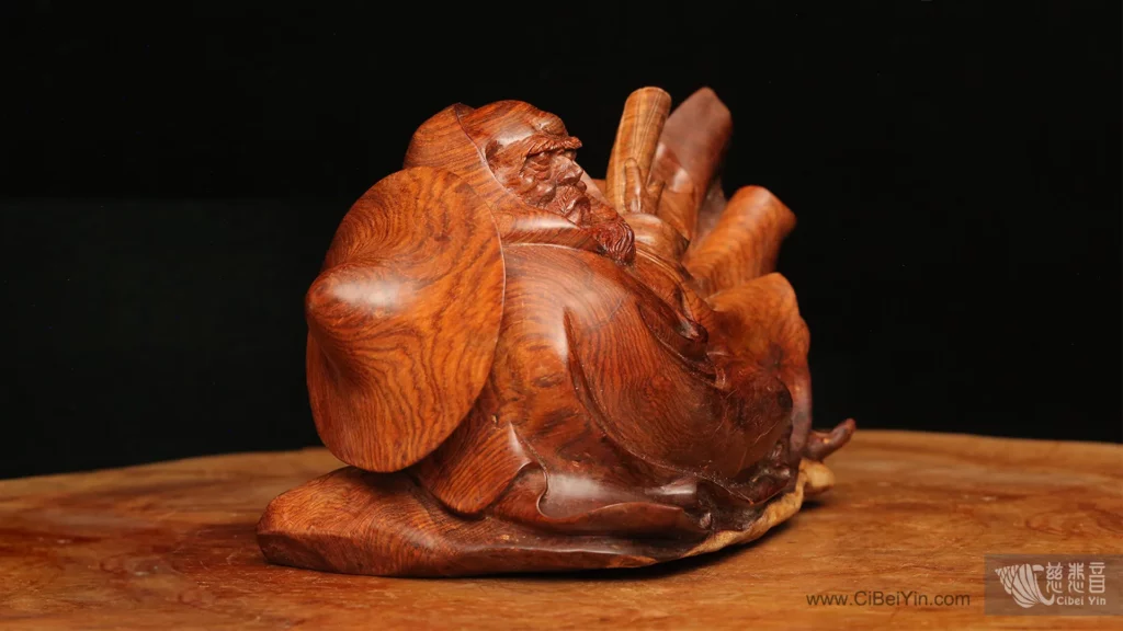 以黃花梨木製作的達摩雕像-2