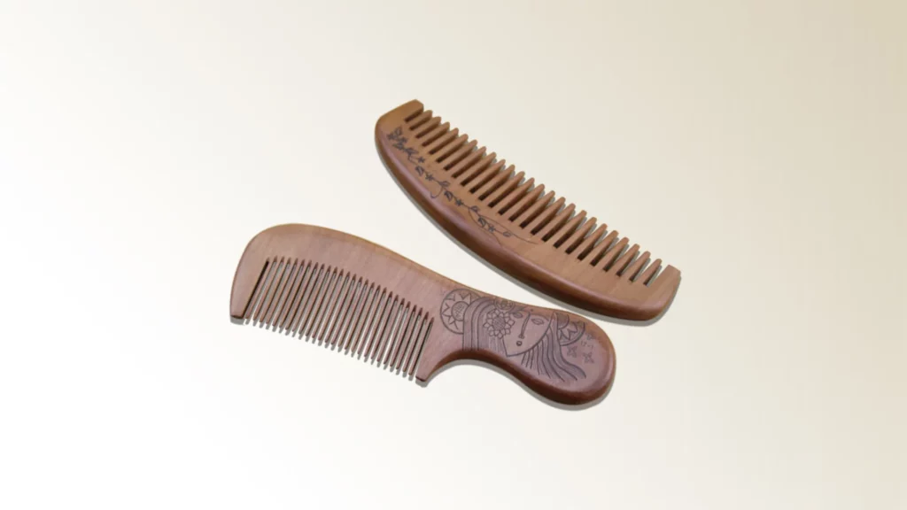 桃木製作的扁齒梳