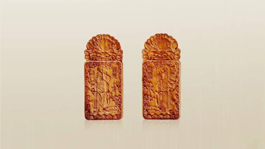 神荼和鬱壘避邪桃木板