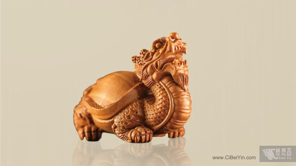 桃木龍龜手把件