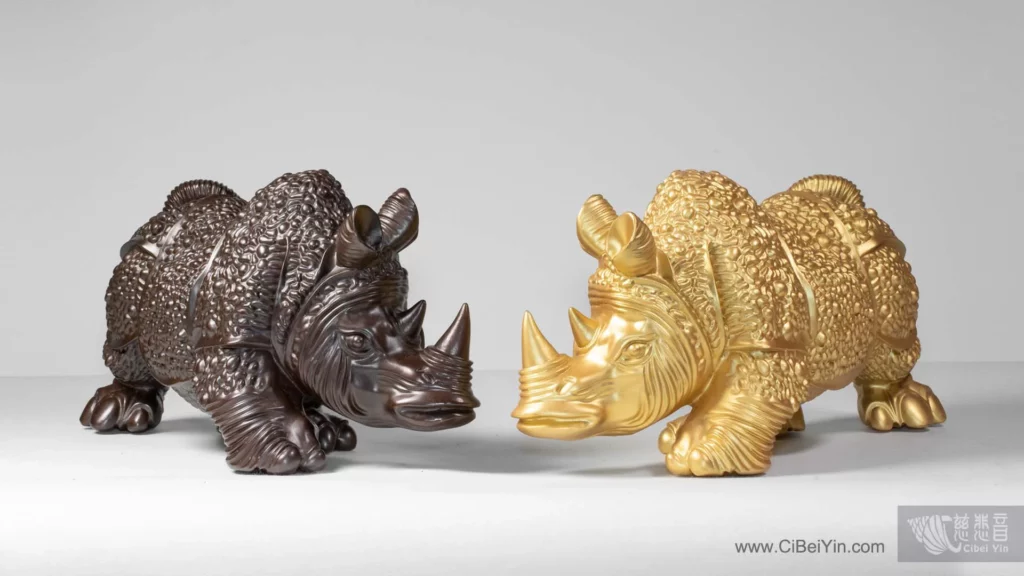 Copper Armor Rhino Ornaments 
