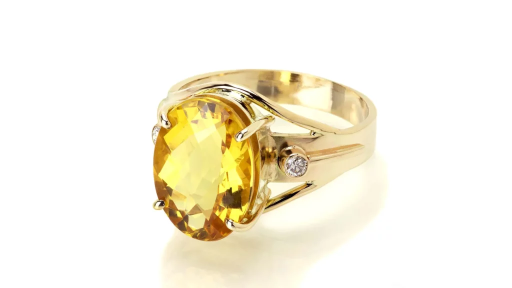 黃色托帕石戒指