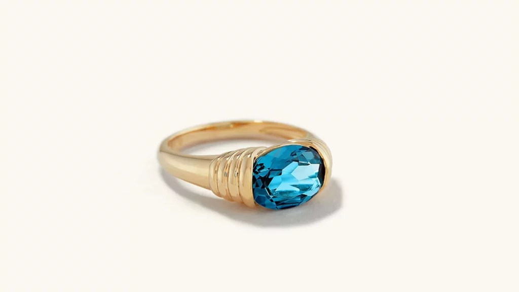 藍色托帕石戒指