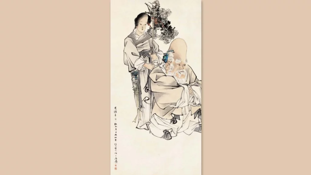 任伯年《麻姑壽星》