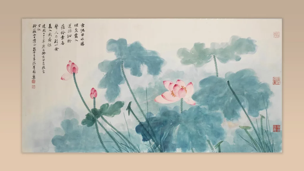 孫雲生的潑彩荷花(作於1983年)