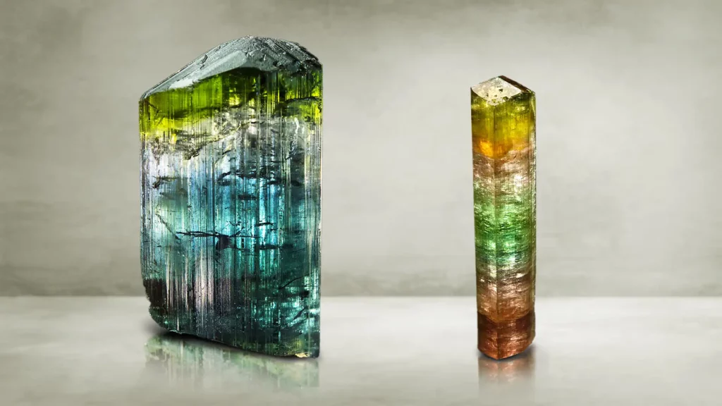 五色碧璽(左) 多色碧璽(右)