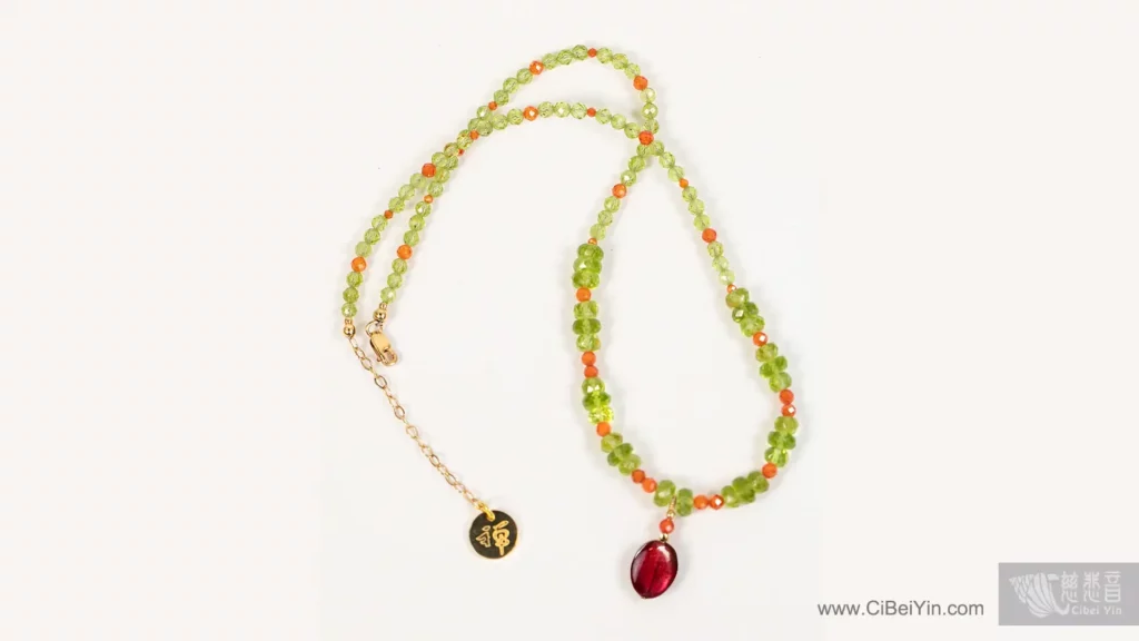 紅寶石橄欖石橙色皓石項鍊