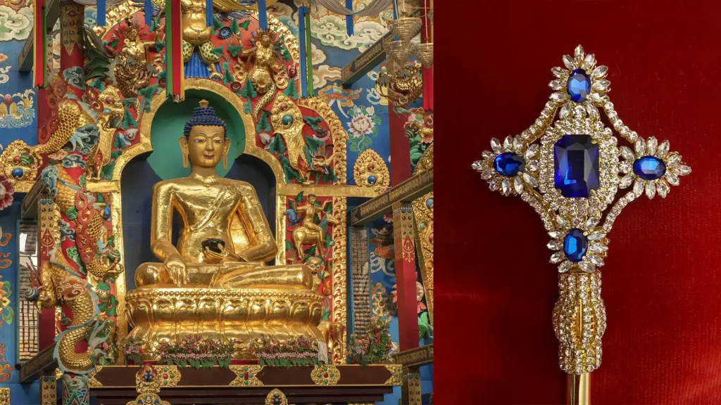 用在佛像、十字架上裝飾的藍寶石