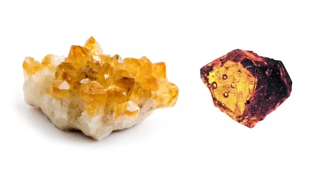 天然水晶（左） VS 人工養晶（右）