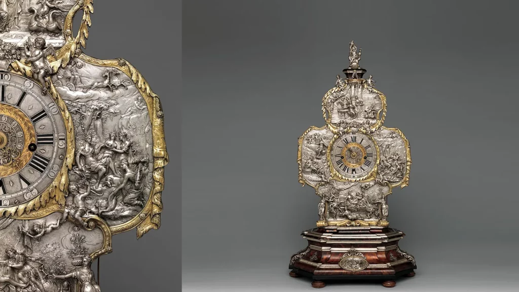 德國1760-70年，白銀材質壁爐鐘