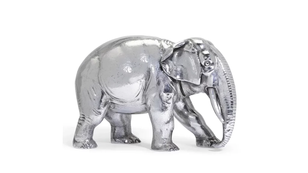 白銀製作的大象擺件