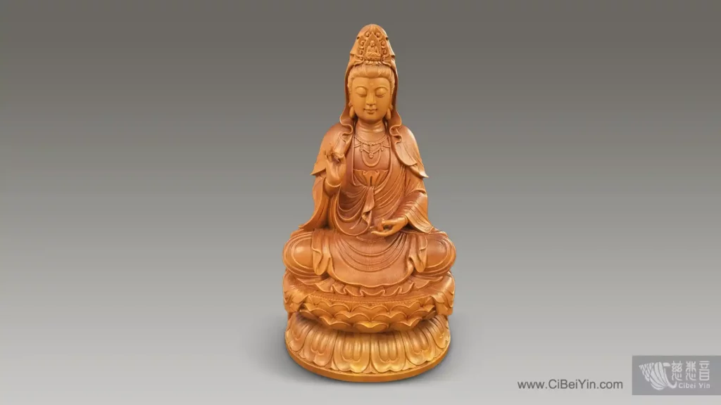 台灣檜木觀音坐像