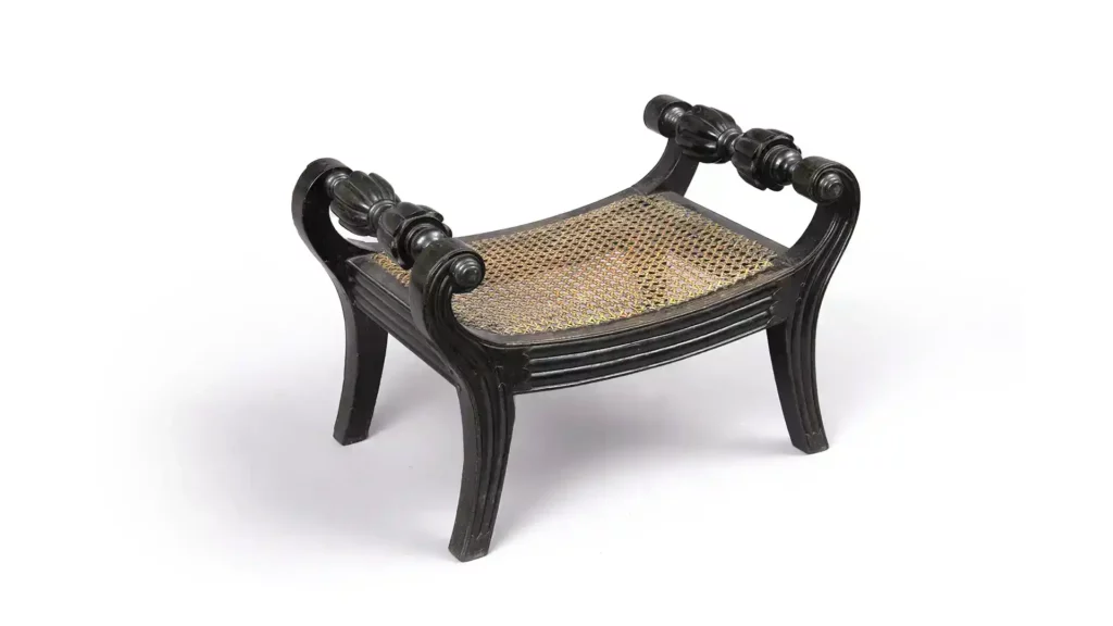 英印雕刻古董烏木腳凳