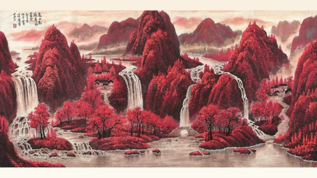 李可染的山水畫，《萬山紅遍》1989年作