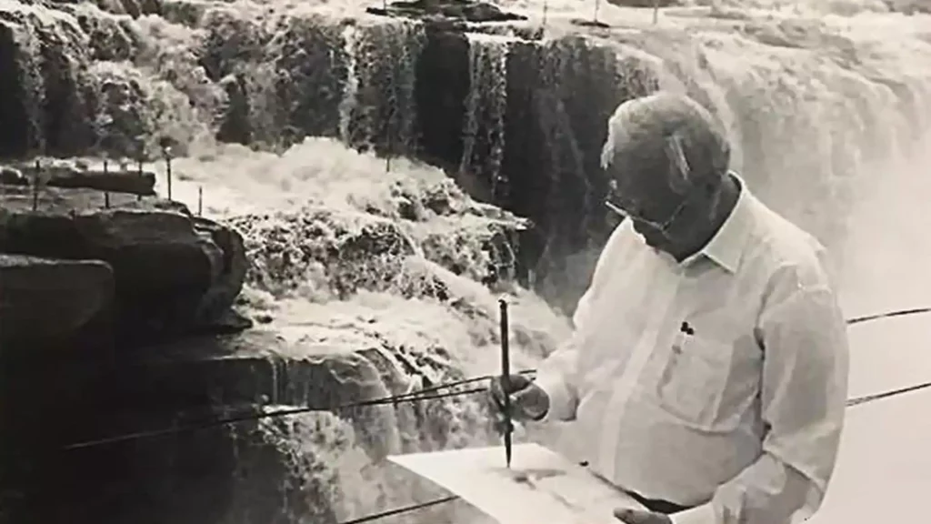 2010年歐豪年在黃河壺口瀑布寫生