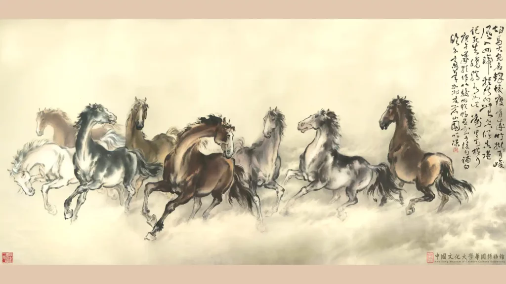 歐豪年作品《八駿連軸》