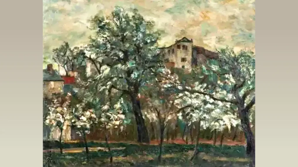 汪亞塵臨摹印象派畫家Camille Pissarro《花園》