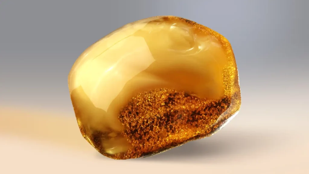 呈現半透明,略顯混濁的琥珀種類