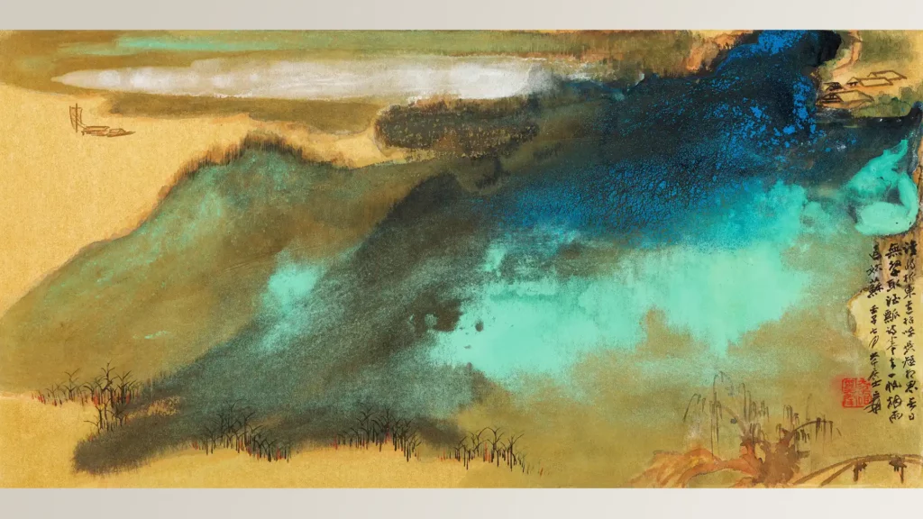 張大千的創作水墨畫《煙雨姑蘇》