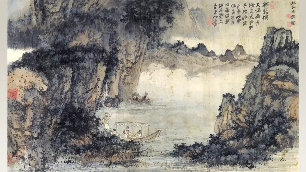 張大千的山水畫創作《坡仙赤壁圖》