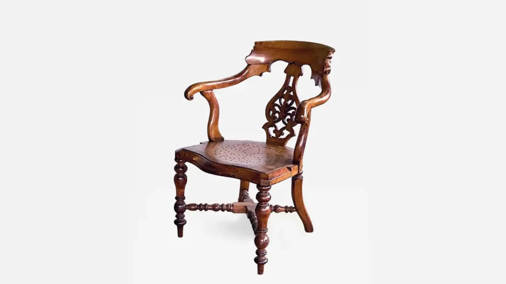 19世紀 英國紅豆杉船長椅
