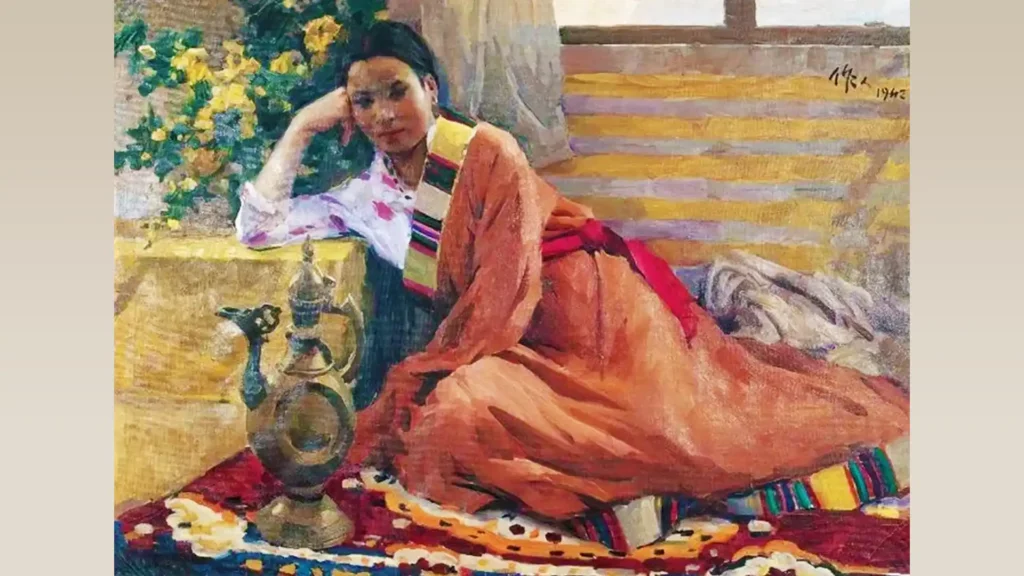 吳作人作品《藏族婦女》