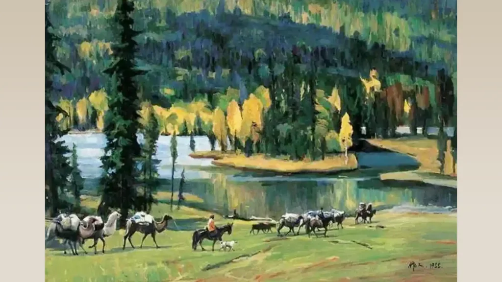 吳作人作品《天山之秋》