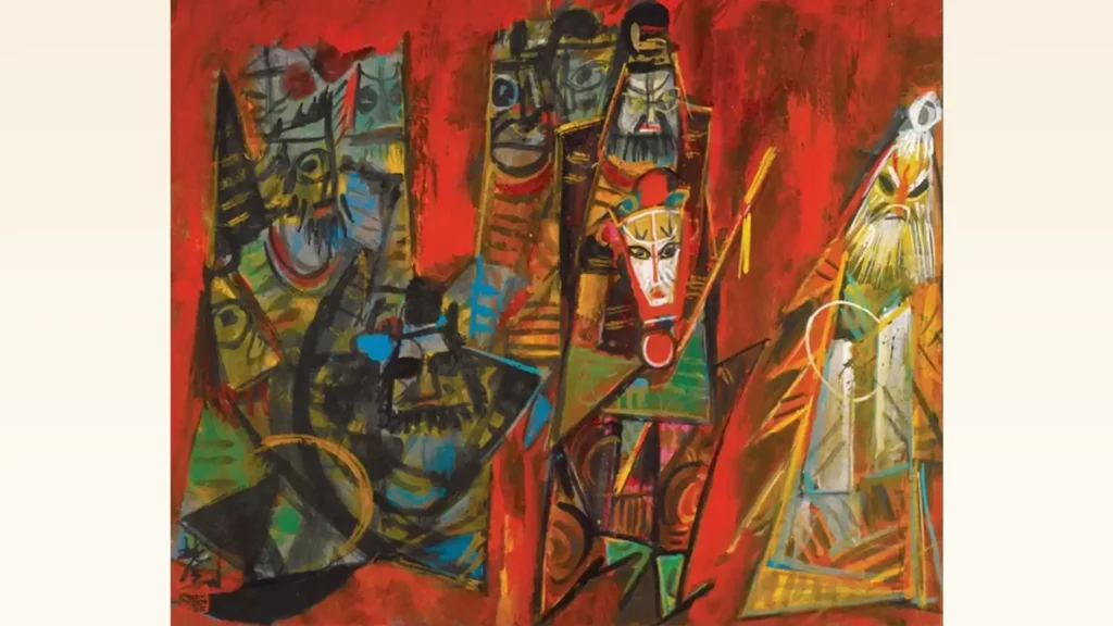 林風眠表現立體主義和後印象主義的作品 《鬧天宮》