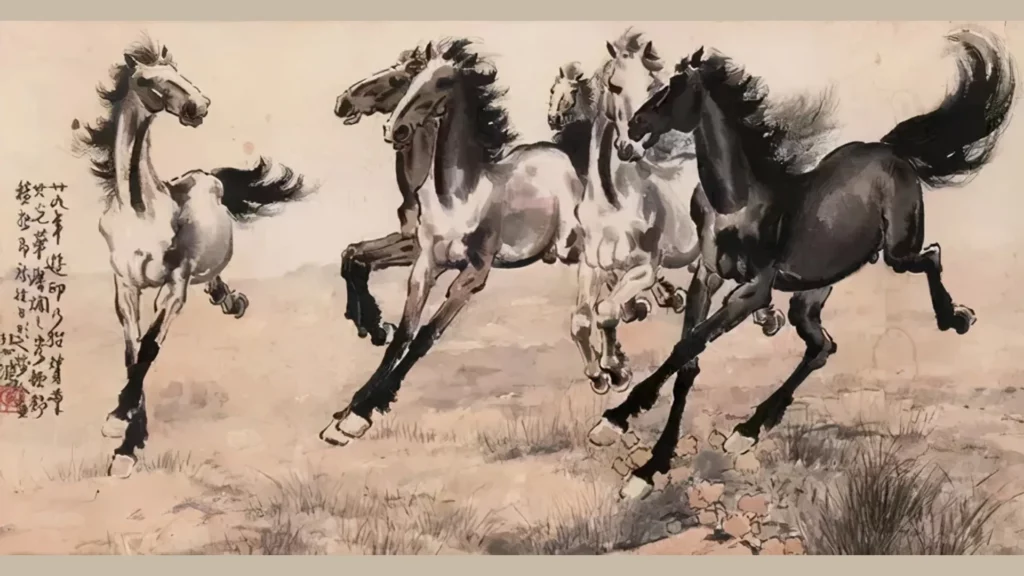 徐悲鴻作品《奔馬圖》