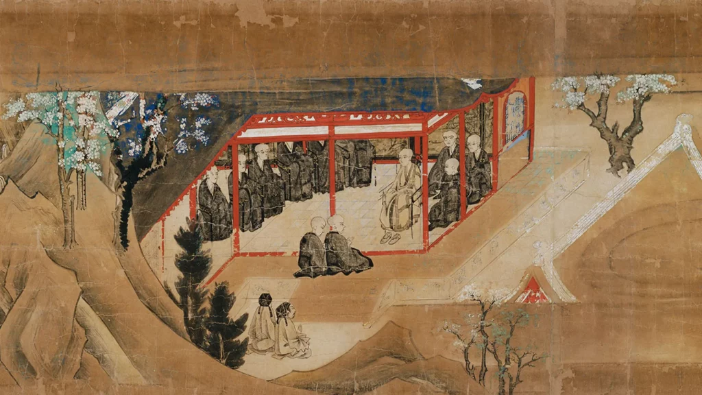 《东征传绘卷》日本遣唐使来朝(局部)