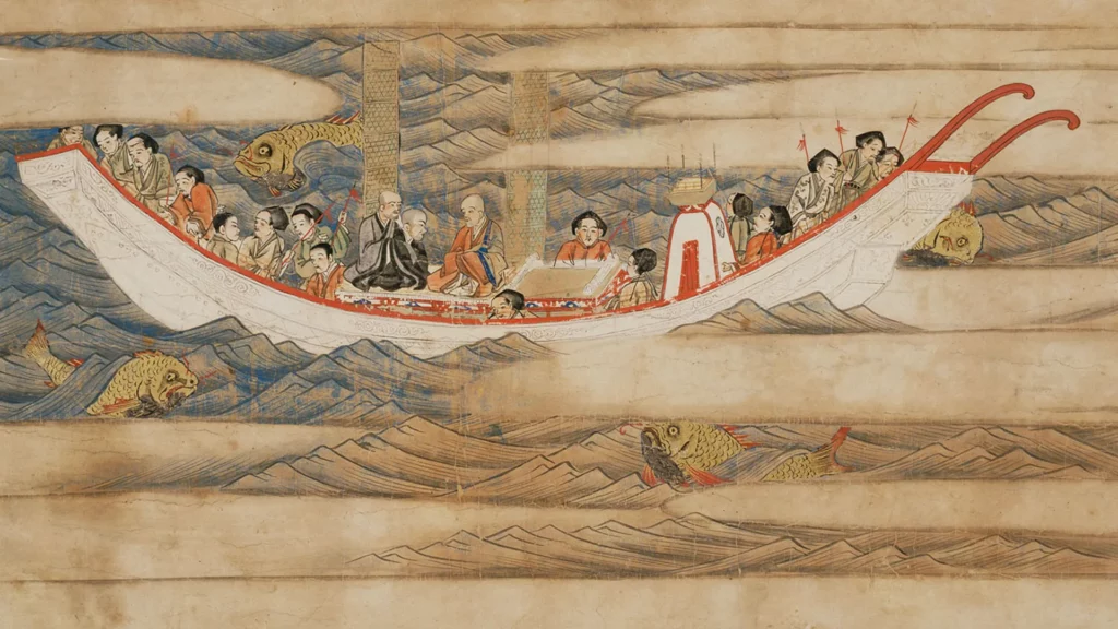 《东征传绘卷》鉴真决意东渡 (局部)