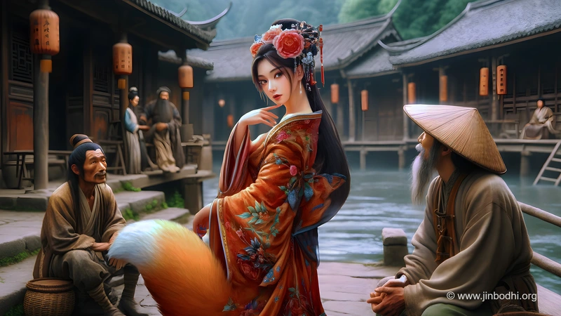 一位美麗漂亮的狐仙被注視著