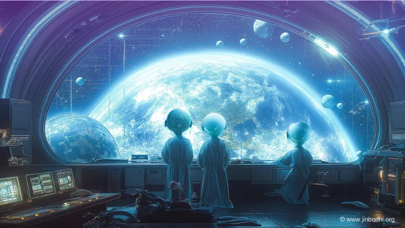 外星人在外太空看地球