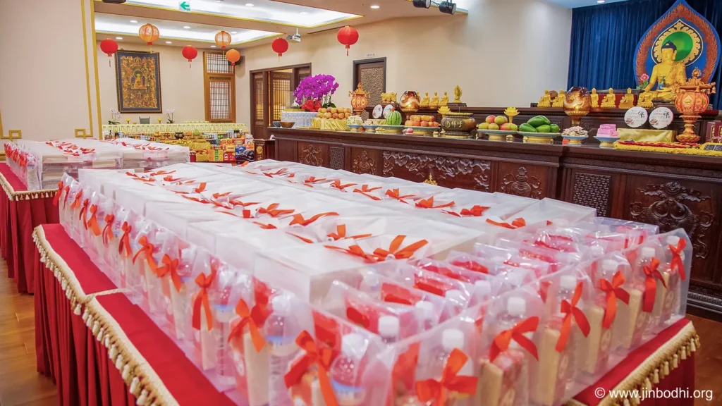 Gifts distributed by Bodhi Meditation during Ullambana Ceremony.  